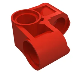 Technic Pin Connector Perpendicular 2 x 2 Bent / Red