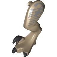 Lego Animal Body Part, Dinosaur, Raptor Leg, Left, with Pin, Black Claws, Sand Blue Stripes / Dark Tan