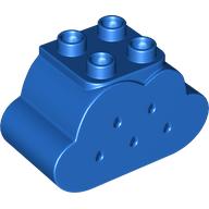 Lego Duplo Brick 2 x 4 x 2 Cloud with Holes / Blue