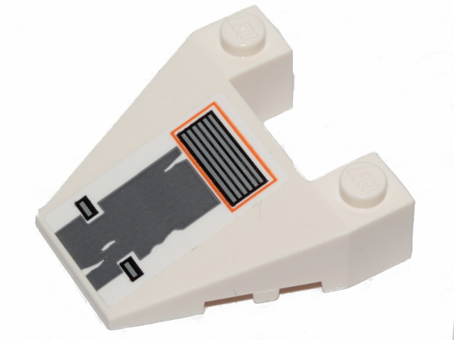 Lego Wedge 4 x 4 Taper with Stud Notches with SW Snowspeeder Vent, Light and Dark Bluish Gray Grille, and Scratches Pattern 2 (Sticker) - Set 75259