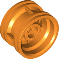 Lego Wheel 30.4 x 20 without Pinholes, with Reinforced Rim / Orange