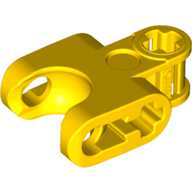 Lego Technic Axle Connector 2 x 3 with Ball Socket, Open Lower Axle Holes / Yellow