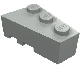 Brick Wedged, Angled 3 x 2 Right / Light Gray