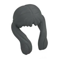 Hair Bangs, Long Ponytails on Sides / Dark Bluish Gray