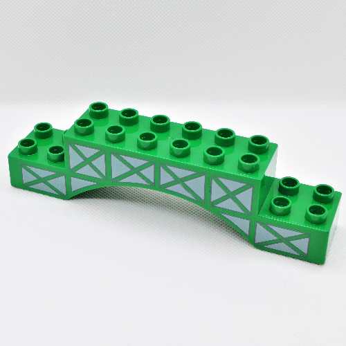 Lego Duplo Brick 2 x 10 x 2 Arch with Girder Print / Green