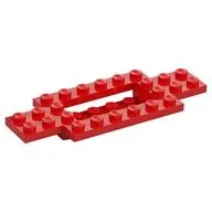Vehicle Base 4 x 10 x 2/3 with 4 x 2 Recessed Center with Smooth Underside / Red