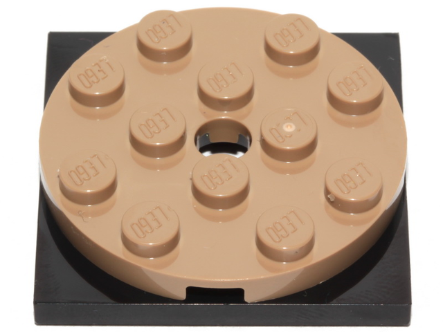 Lego Turntable 4 x 4 x 2/3 with Black Square Base, Free-Spinning (60474 / 61485)