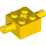 Brick Special 2 x 2 with 2 Pins and Axle Hole / Yellow