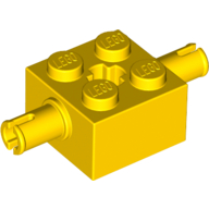 Lego Brick Special 2 x 2 with 2 Pins and Axle Hole / Yellow