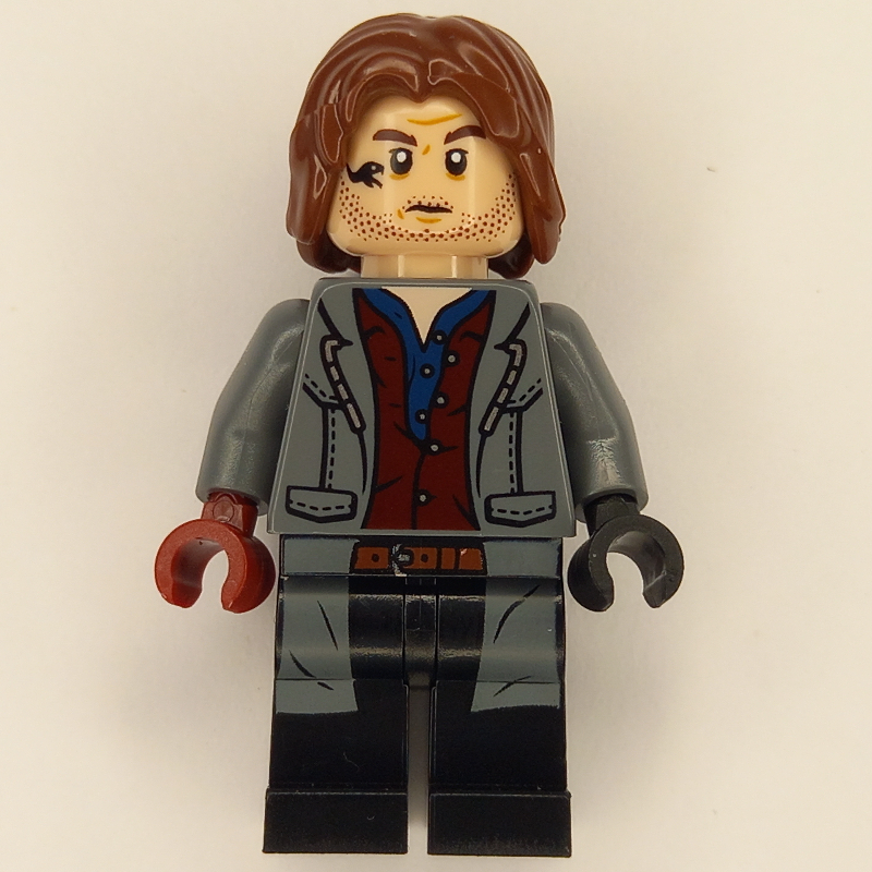 Lego Rainn DeLaCourt - Dark Bluish Gray Jacket, Red Shirt
