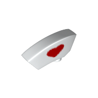 Lego Headwear Accessory Hat with Small Pin, Red Heart Print (Nurse) / White