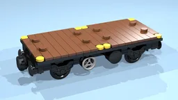 4-Wheel Container Wagon (brown, 8 studs wide)