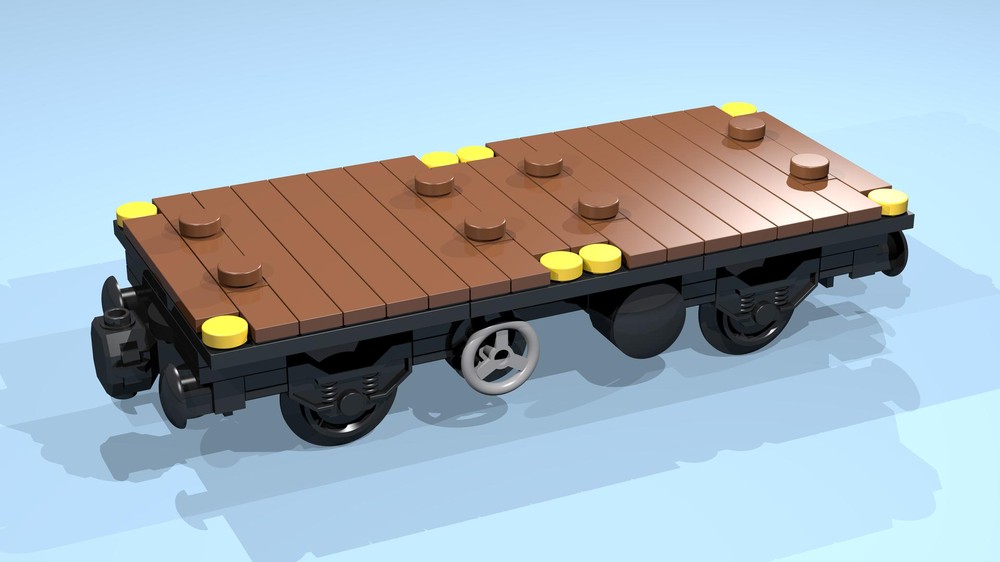 Lego 4-Wheel Container Wagon (brown, 8 studs wide)