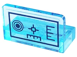 Panel 1 x 2 x 1 with Screen with Black Frame, Radar, and Crosshairs Pattern (Sticker) - Set 75571