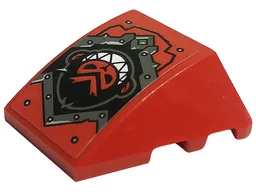 Wedge 4 x 3 Triple Curved No Studs with Dark Bluish Gray Metal Plates, Rivets and Monkey Head Pattern (Sticker) - Set 80033