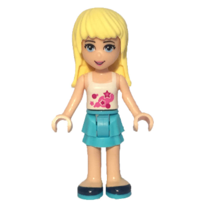 Lego Stephanie - White Top, Medium Azure Skirt