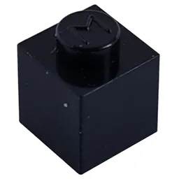 Modulex Brick 1 x 1 with M on Stud / Modulex Black