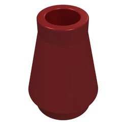 Cone 1 x 1 [No Top Groove] / Dark Red