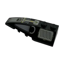 Brick Wedged, Curved 6 x 2 Left with Submarine Print / Black