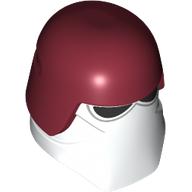 Lego Helmet, Galactic Marine with Black Visor, Dark Red Top print / White