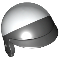 Lego Helmet Motorcycle Open Face, with Visor and White Top Pattern / Black