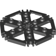 Lego Technic Plate Rotor 6 Blade with Clip Ends Connected [aka Water Wheel] - Hollow Studs / Black