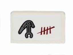 Panel 1 x 2 x 1 with Battle Droid Head and Enemy Shoot Count Pattern Model Left Side (Sticker) - Set 75037
