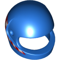 Lego Helmet, Standard with Red and White Checkered Print / Blue