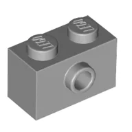 Brick Special 1 x 2 with 1 Center Stud on 1 Side, Bottom Stud Holder / Light Bluish Gray