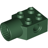 Lego Technic Brick Special 2 x 2 with Pin Hole, Rotation Joint Socket / Dark Green