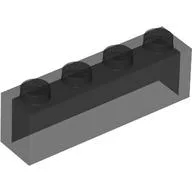 Brick 1 x 4 without Bottom Tubes / Trans-Black