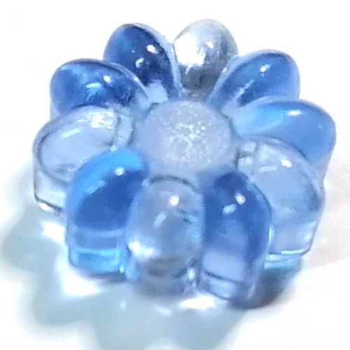 Lego Clikits Icon, Flower 2 x 2 Small, 10 Petals with Hole [Polished] / Trans-Light Royal Blue