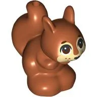 Animal, Squirrel with Tan Face, Dark Brown Eyes Print / Dark Orange