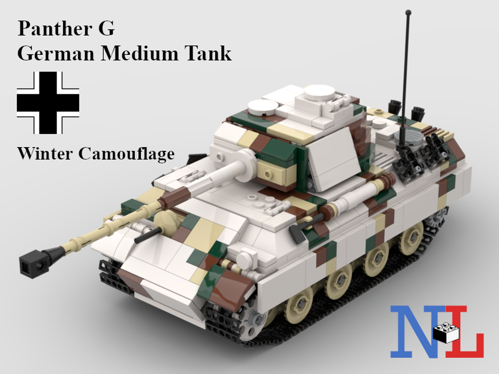 Lego WW2 Panther G German Tank (Winter)
