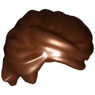 Hair Swept Back, Tousled / Reddish Brown