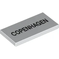 Tile 2 x 4 with 'COPENHAGEN' Print / White