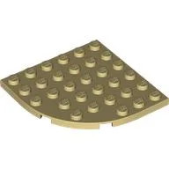 Plate Round Corner 6 x 6 / Tan