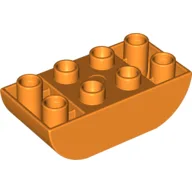 Duplo Brick 2 x 4 Curved Bottom / Orange