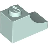 Brick Curved 2 x 1 with Inverted Cutout / Light Aqua