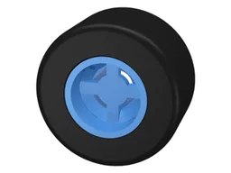 Wheel 8mm D. x 9mm for Slicks, Hole Notched for Wheels Holder Pin with Black Tire Smooth Small Wide Slick (30027b / 30028) / Medium Blue