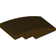 Lego Brick Curved 4 x 2 No Studs / Dark Brown