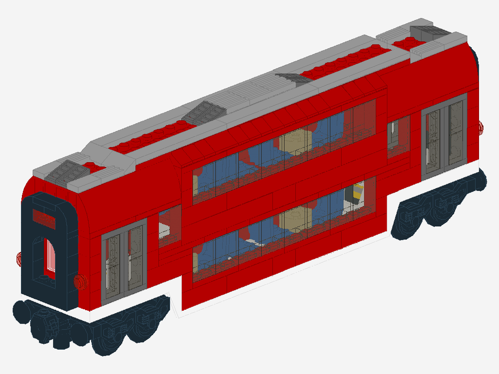 Lego Red Passenger Train Double-Deck Car
