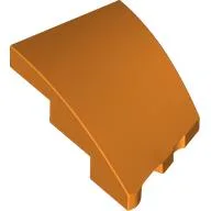 Brick Wedged, Curved 3 x 2 with Stud Notch Left / Orange