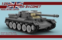 A34 Comet I | WWII British Cruiser Tank | 1:35 Scale | Lego Minifigure Scale