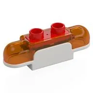 Duplo Siren with Light & Sound, 1 x 2 White Base with Red Button / Trans-Orange