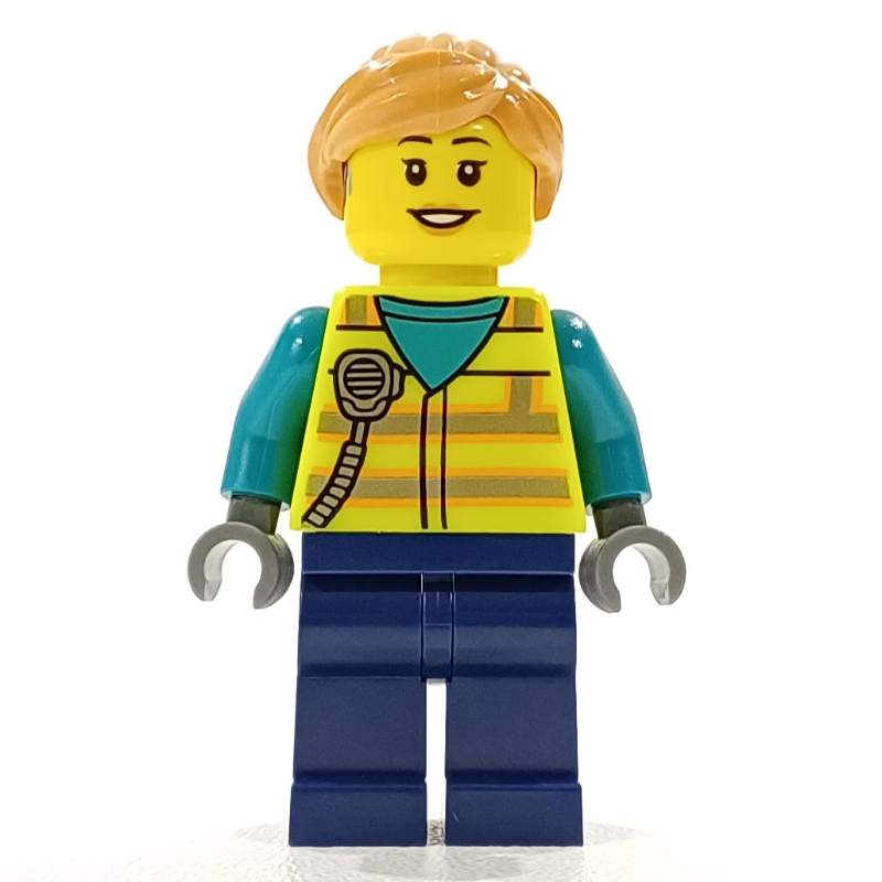 Lego Ground Crew, Vibrant Yellow Safety Vest, Nougat Hair