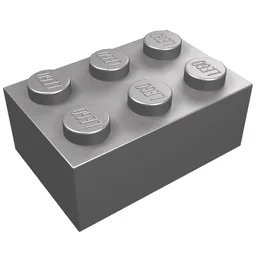 Brick 2 x 3 / Flat Silver