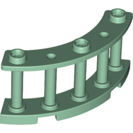 Lego Fence Spindled 4 x 4 x 2 Quarter Round with 3 Studs / Sand Green