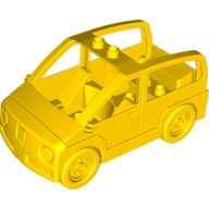 Lego Duplo Car with 2 Studs on Roof, Dark Bluish Gray Base / Yellow