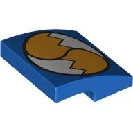 Brick Curved 2 x 2 x 2/3 with Tail's Tails Print / Blue